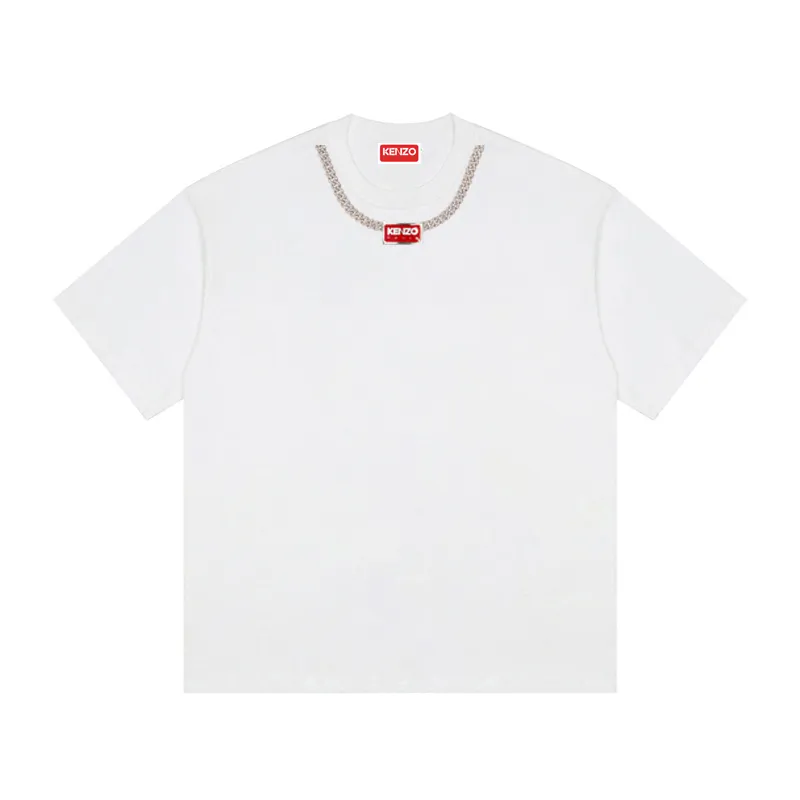 Kenzo 'KENZO PIXEL' T-SHIRT Necklace Printed LOGO Color: Black White Apricot Blue Size: M L XL XXL Three Standards Style Number: K 57